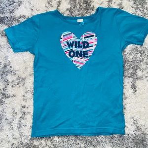 Blue fitted blouse for girls